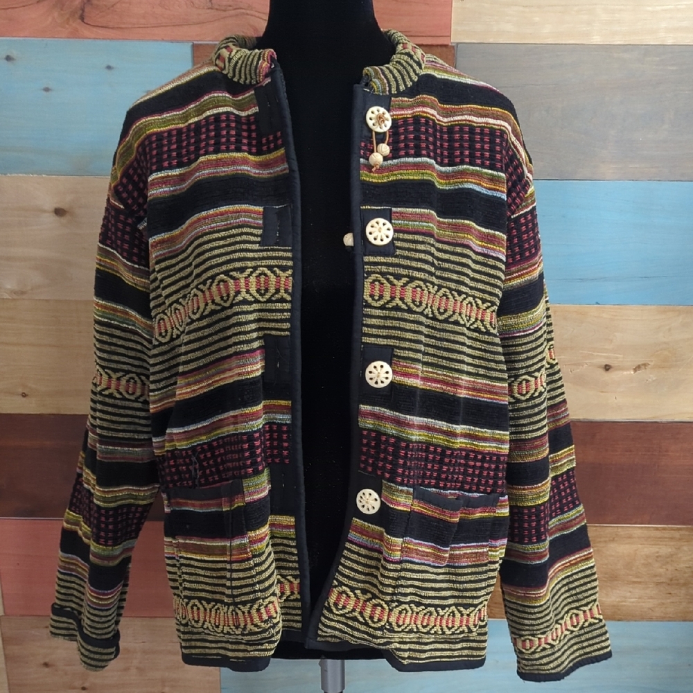 Colorful Striped Utility Jacket